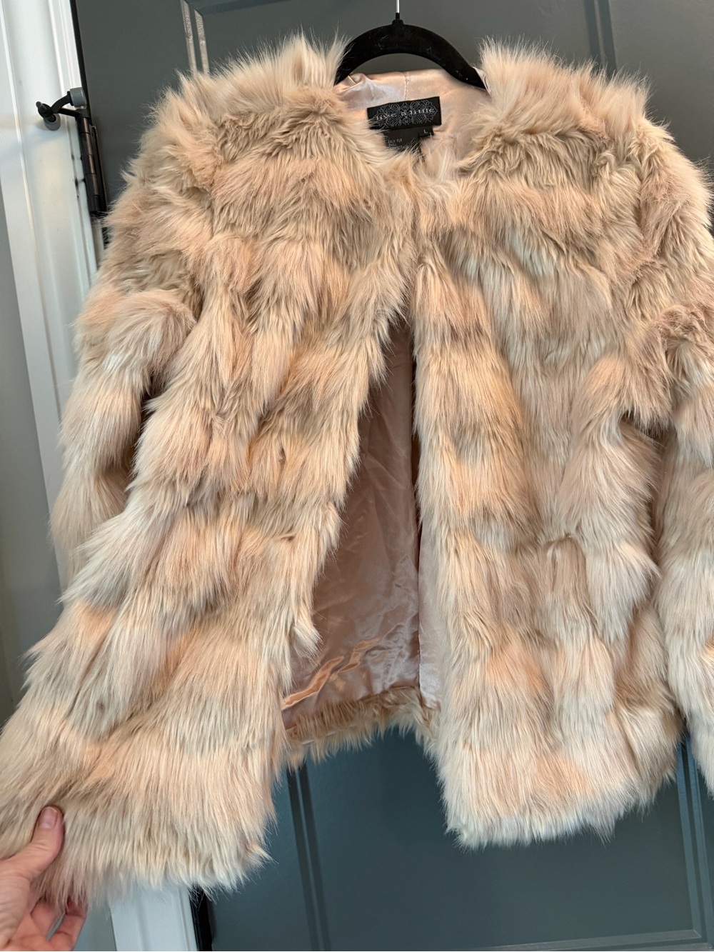 Mob wife Faux Fur Jacket coat pink Blush L